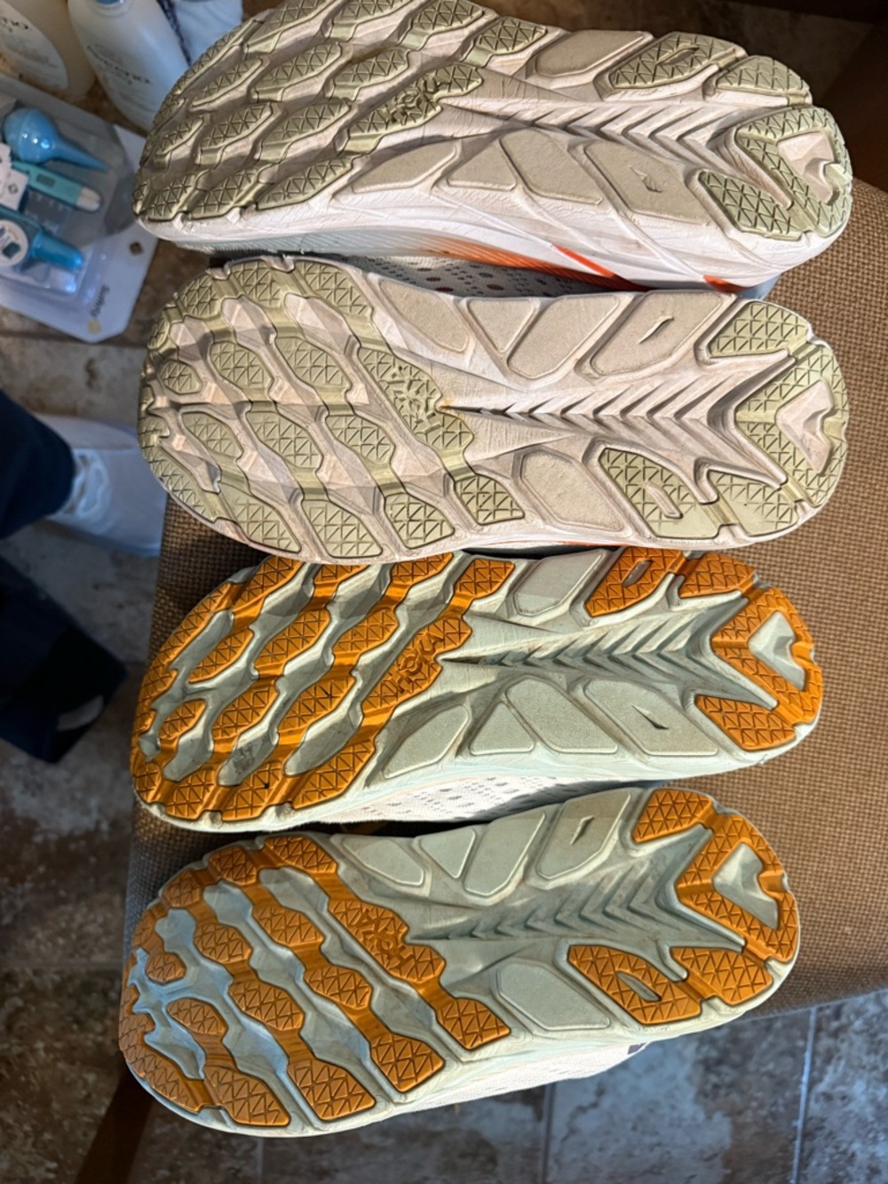 Two Pairs. HOKA Clifton 8 Sz 9 B Fair to good condition. Please look at pics. - Picture 4 of 4